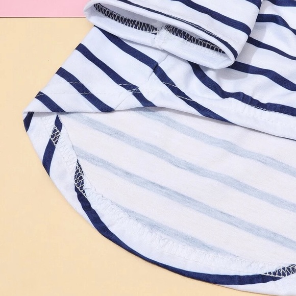 New Stripe Nautical Dog Pet Hoodie Size Medium - Picture 6 of 6